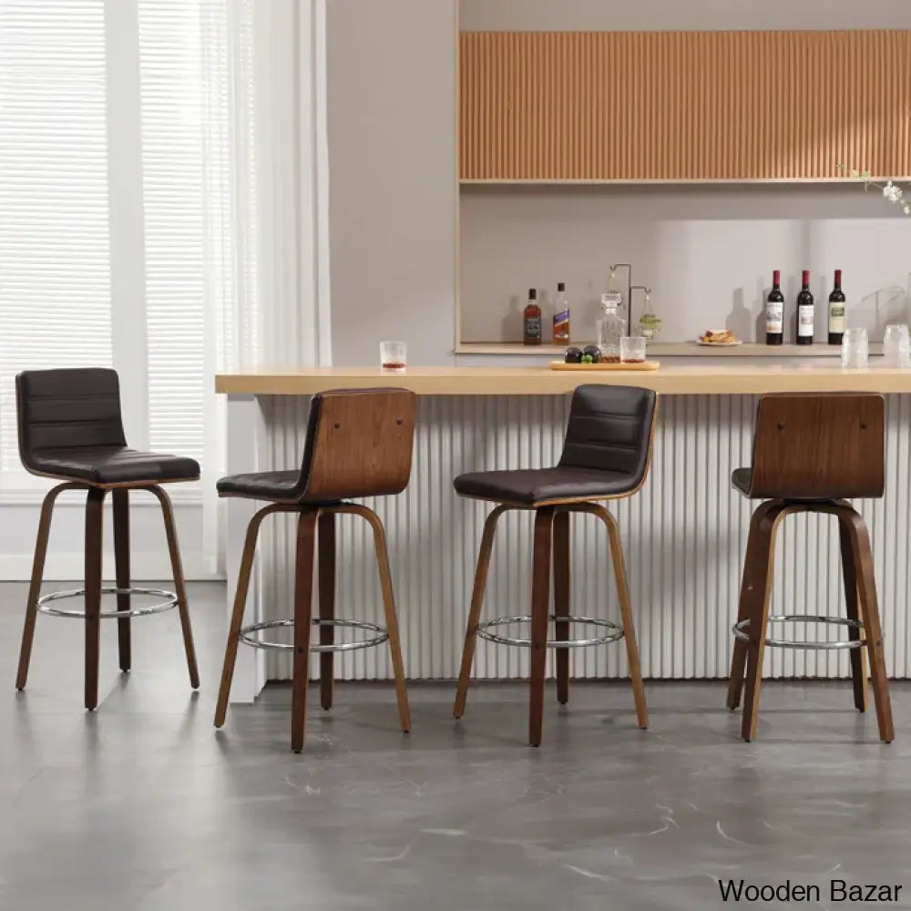 Corria Swivel Upholstered Counter & Bar Stool (Set Of 3)