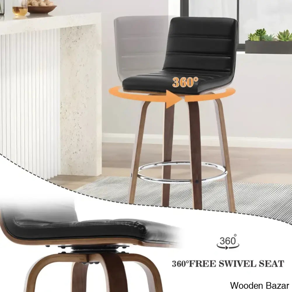 Corria Swivel Upholstered Counter & Bar Stool (Set Of 3)