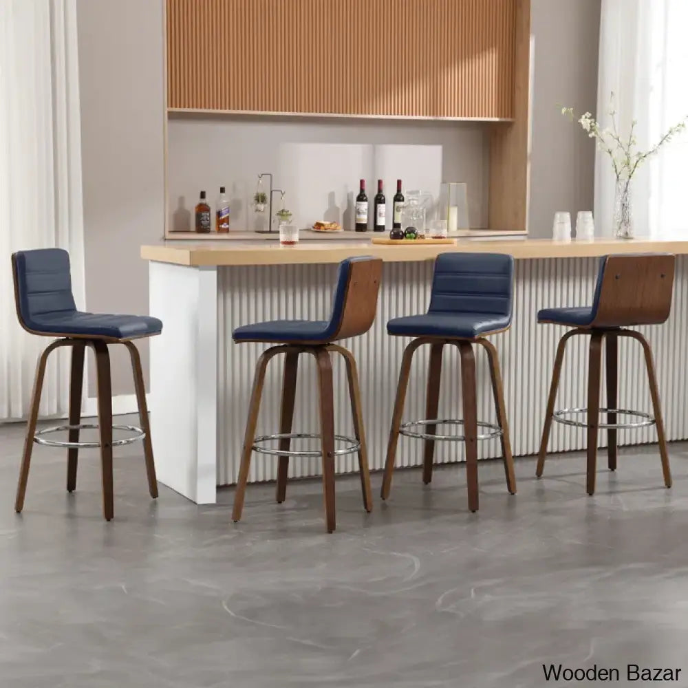 Corria Swivel Upholstered Counter & Bar Stool (Set Of 3)