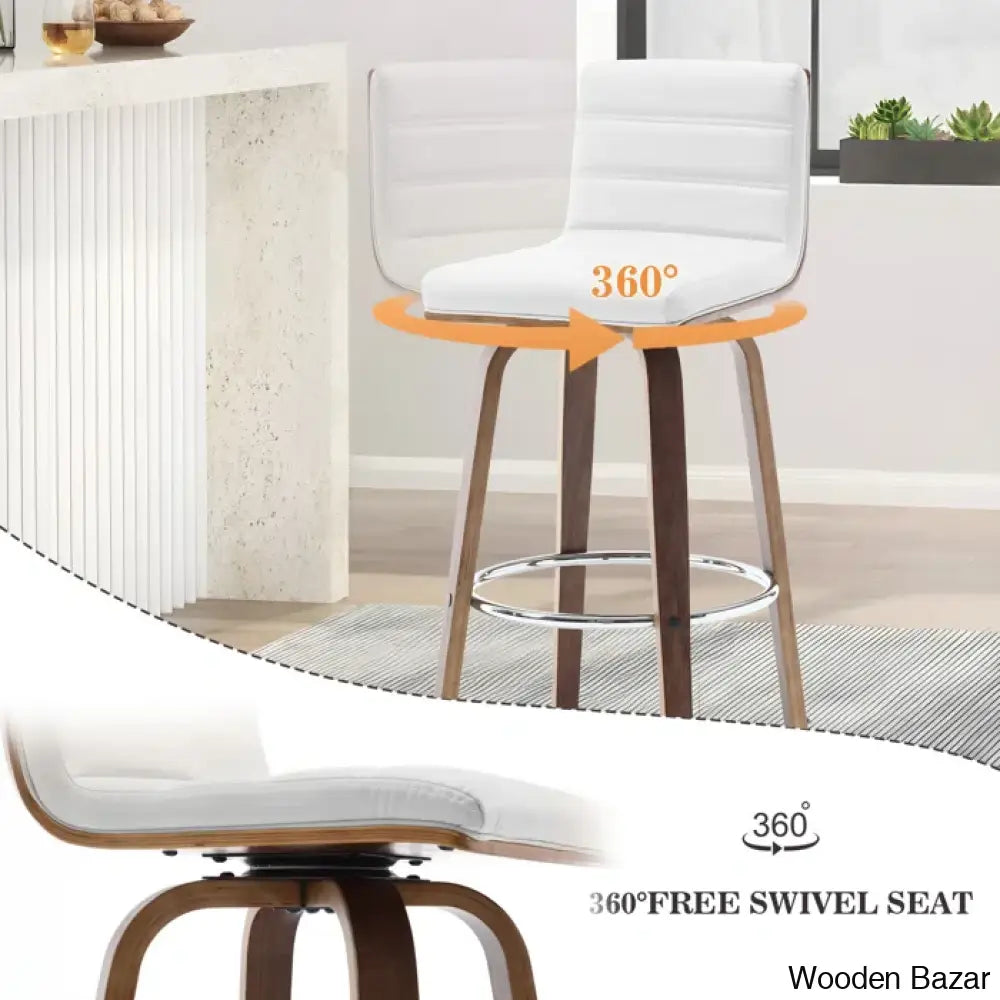 Corria Swivel Upholstered Counter & Bar Stool (Set Of 3)