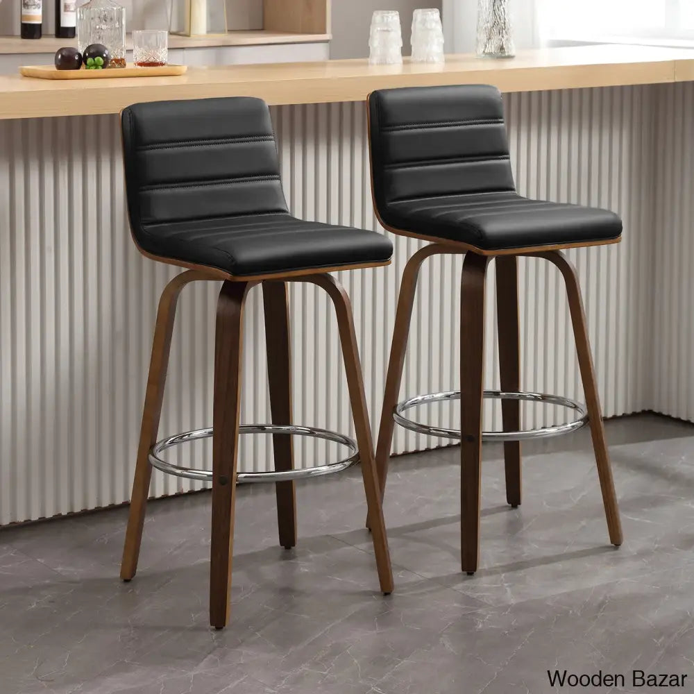 Corria Swivel Upholstered Counter & Bar Stool (Set Of 3)