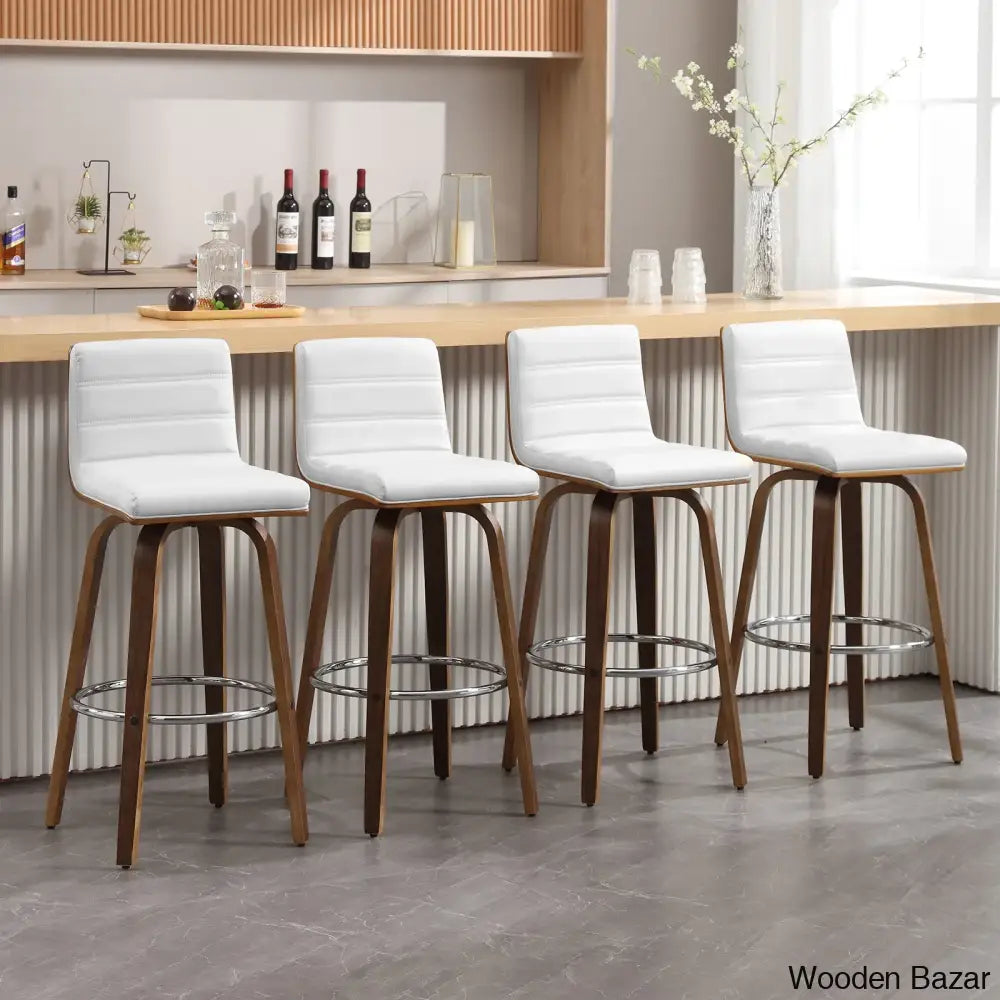 Corria Swivel Upholstered Counter & Bar Stool (Set Of 3)