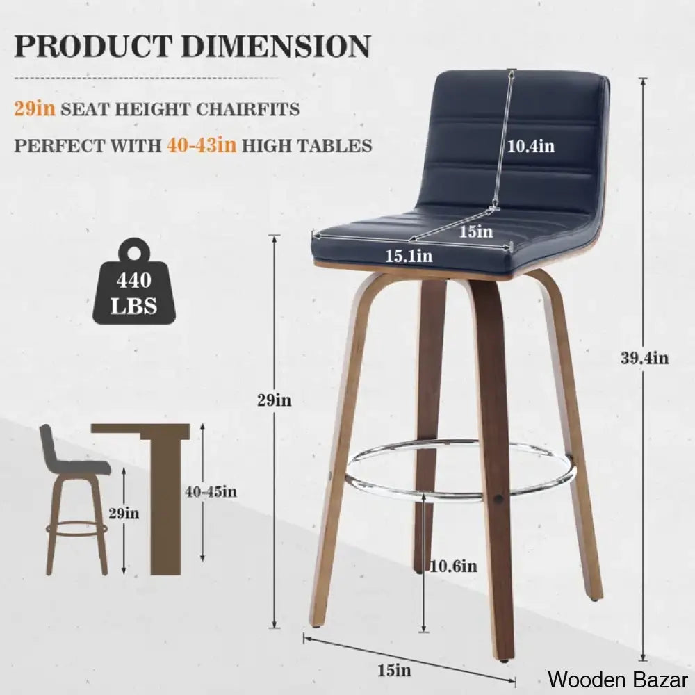 Corria Swivel Upholstered Counter & Bar Stool (Set Of 3)