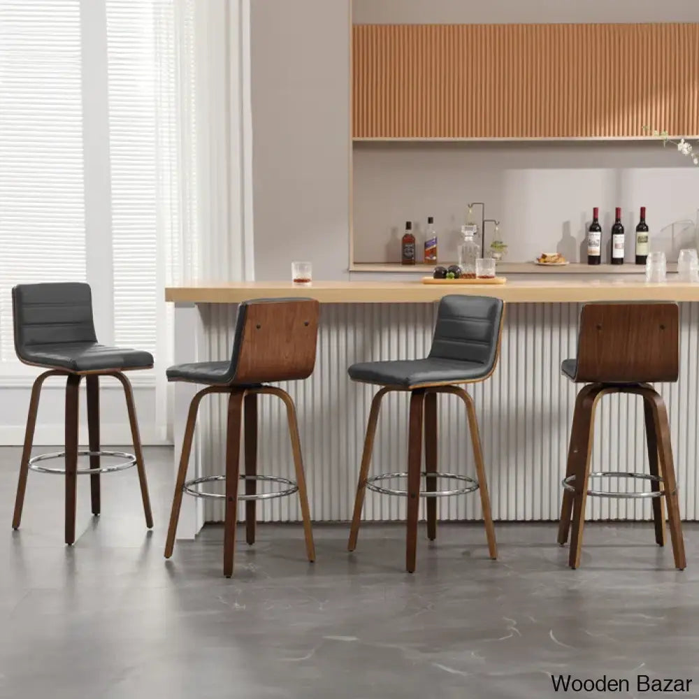 Corria Swivel Upholstered Counter & Bar Stool (Set Of 3)