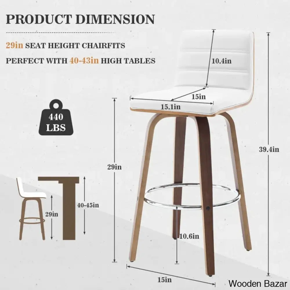 Corria Swivel Upholstered Counter & Bar Stool (Set Of 3)