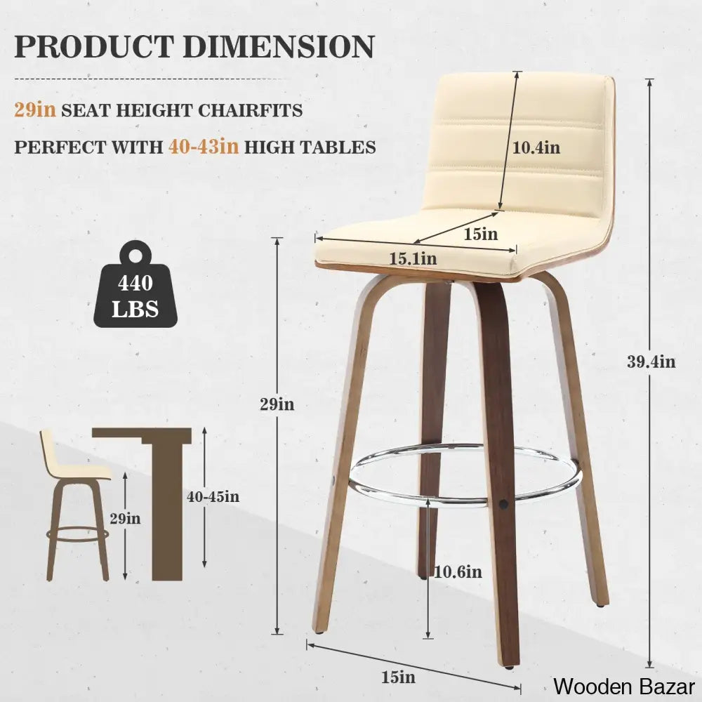 Corria Swivel Upholstered Counter & Bar Stool (Set Of 3)