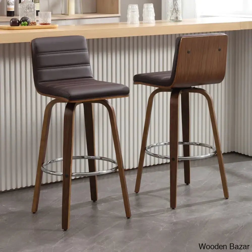 Corria Swivel Upholstered Counter & Bar Stool (Set Of 3)