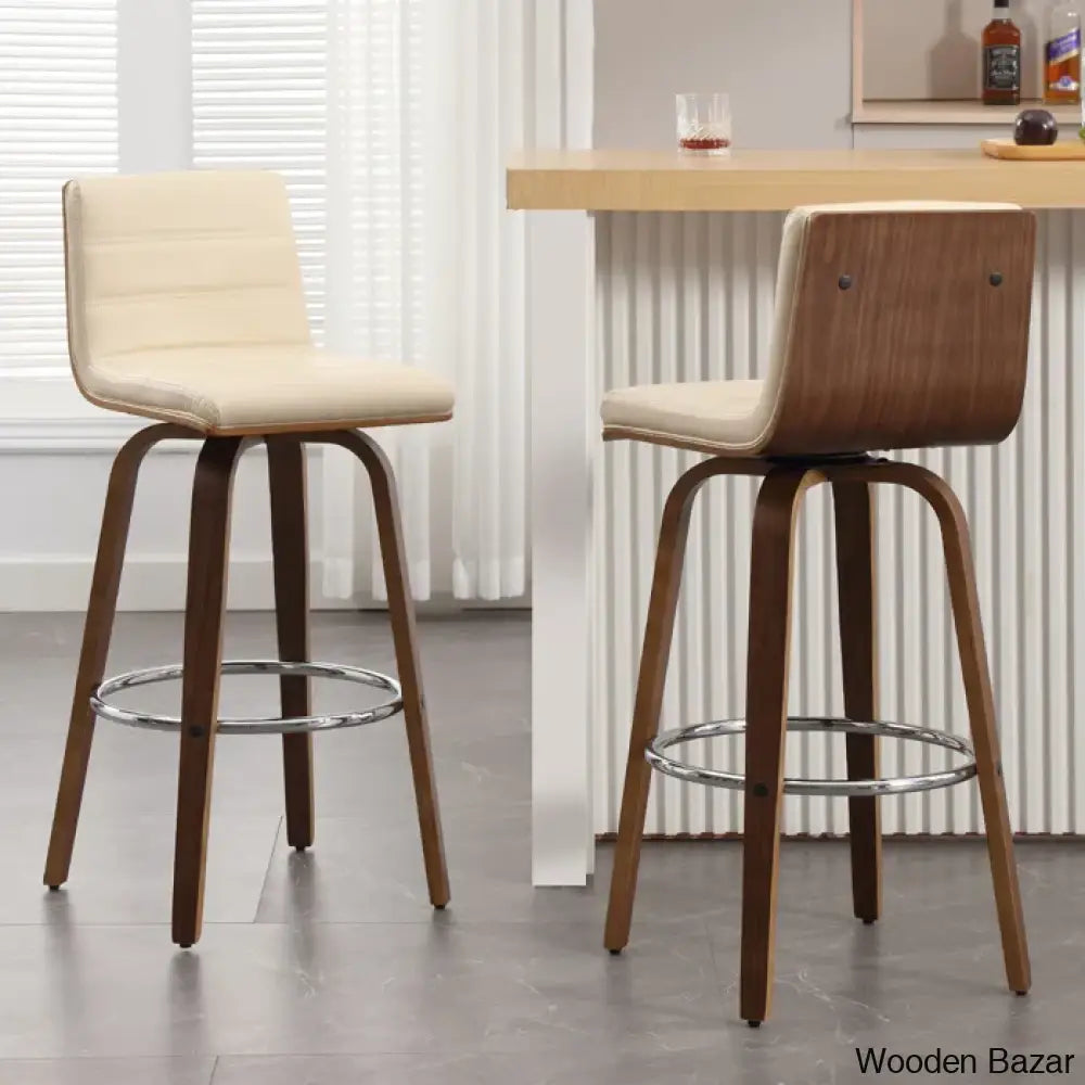 Corria Swivel Upholstered Counter & Bar Stool (Set Of 3)