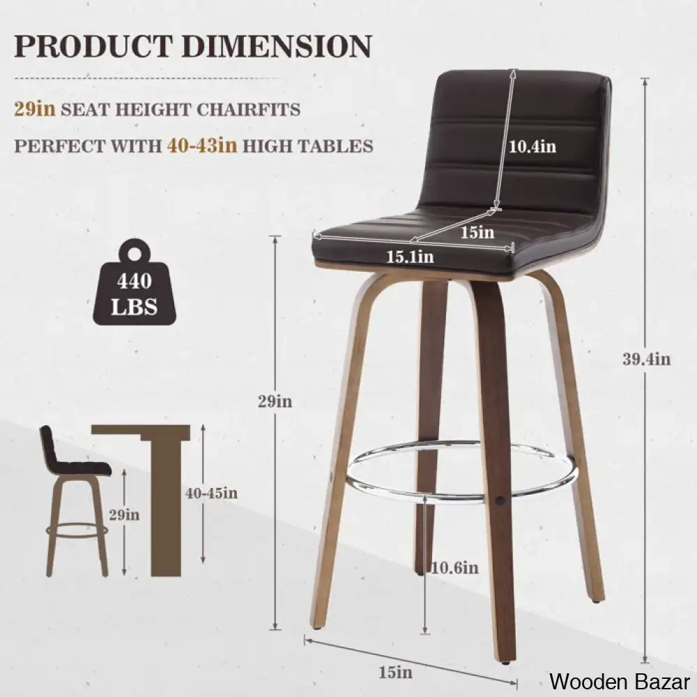 Corria Swivel Upholstered Counter & Bar Stool (Set Of 3)