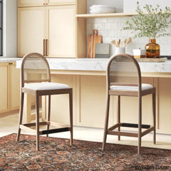 Cossettes Swivel Upholstered 26.5’’ Counter And Bar Stool With Solid Wood Frame (Set Of 2)