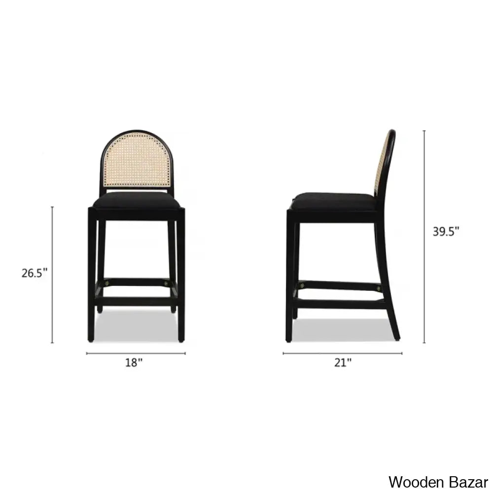 Cossettes Swivel Upholstered 26.5’’ Counter And Bar Stool With Solid Wood Frame (Set Of 2)