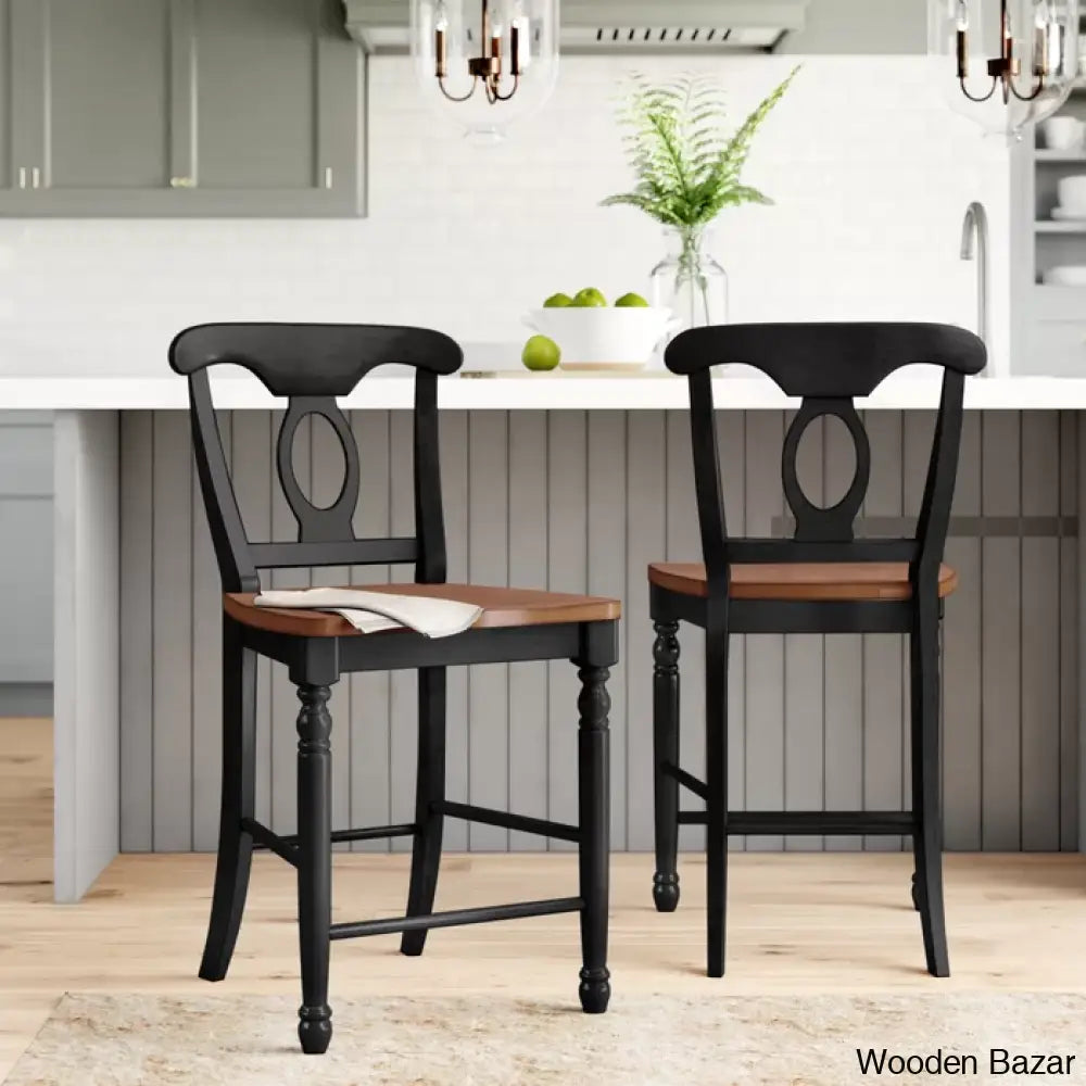 Courtdalen Swivel Solid Wood 24’’ Counter And Bar Stool (Set Of 2)