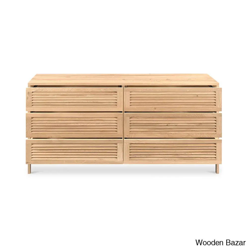 Crafted Comfort Teeda 6-Drawer Chest Spacious Elegant Storage With Timeless Design