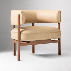 Cakky Expressed Wood Leather Chair - Wooden bazar