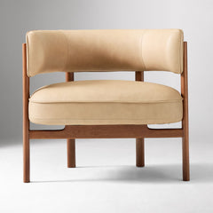 Cakky Expressed Wood Leather Chair - Wooden bazar