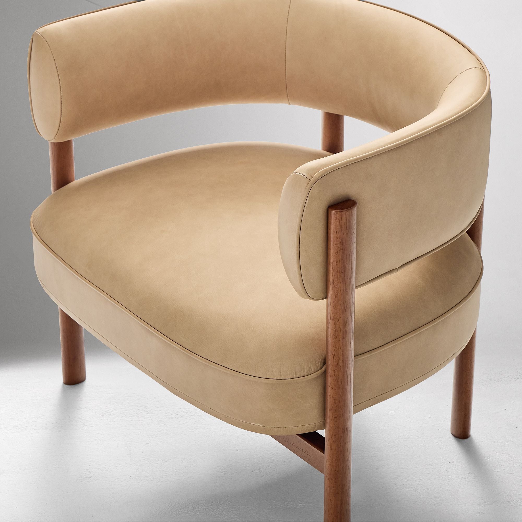 Cakky Expressed Wood Leather Chair - Wooden bazar