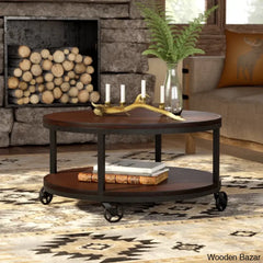 Creola Wheel Coffee Table With Storage And Center