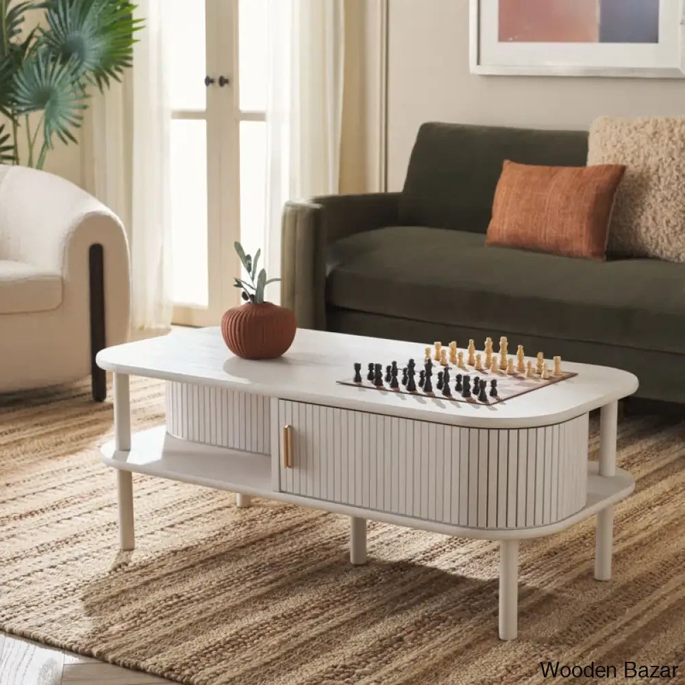 Culveir Coffee Table And Center Table Bleached White