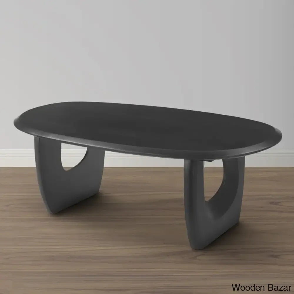 Cumuberledge Black Wooden Coffee And Center Table