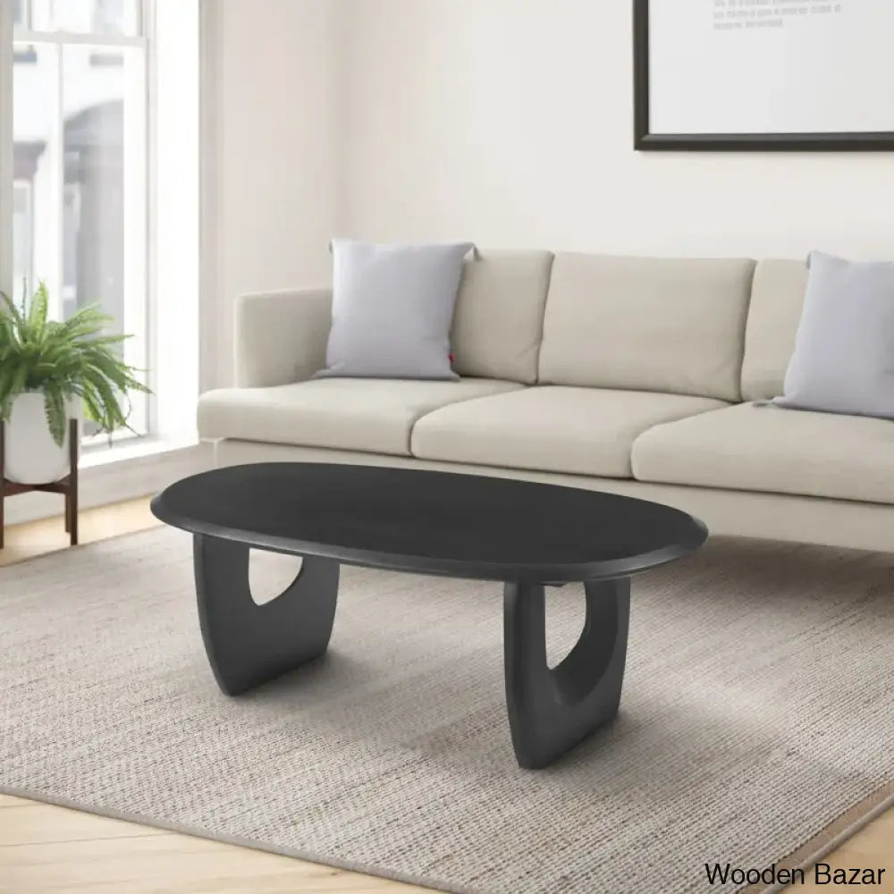 Cumuberledge Black Wooden Coffee And Center Table