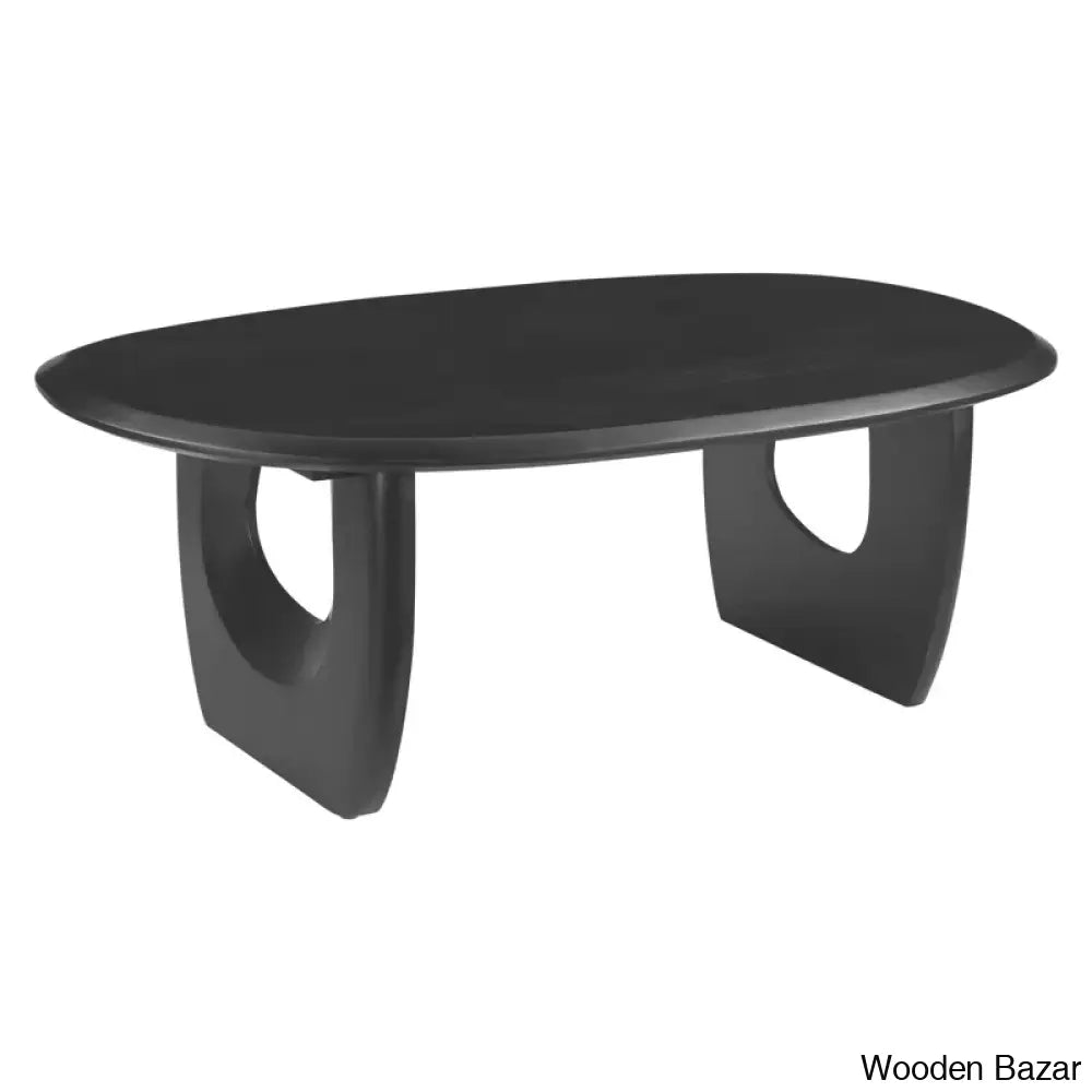 Cumuberledge Black Wooden Coffee And Center Table