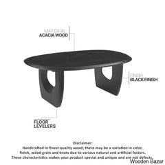 Cumuberledge Black Wooden Coffee And Center Table