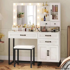 Dacorion Vanity Dressing Table With Mirror Lights And Stool