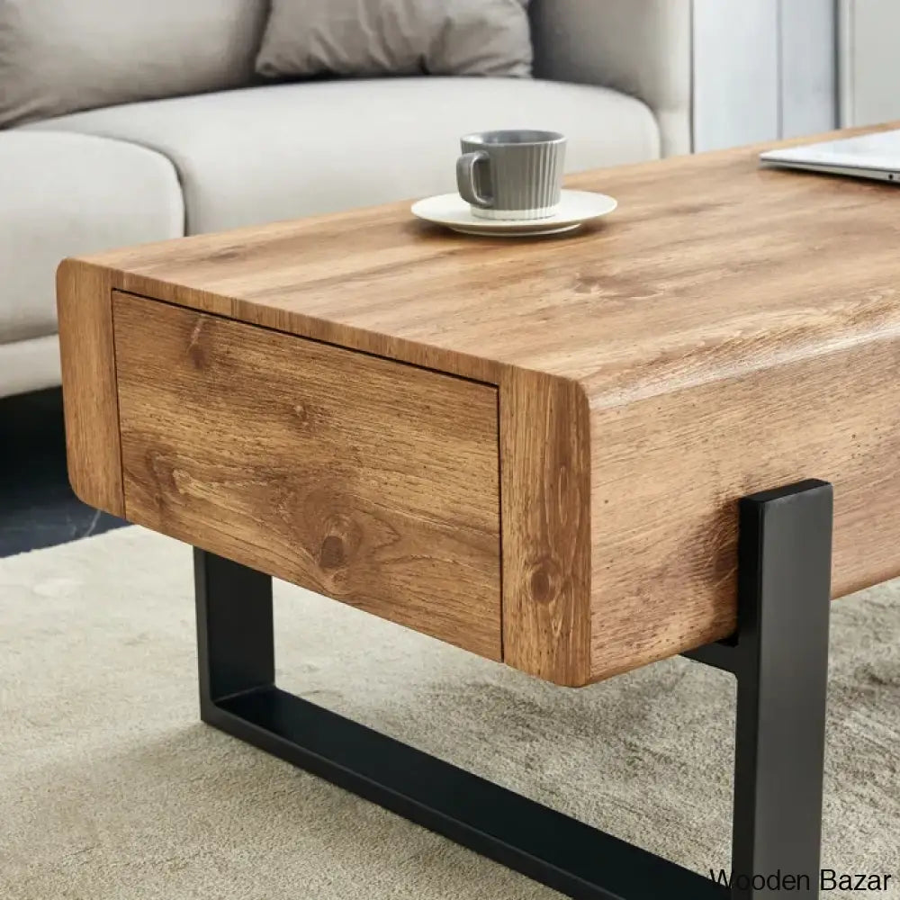 Dacye Farmhouse Coffee And Center Table With A Drawer