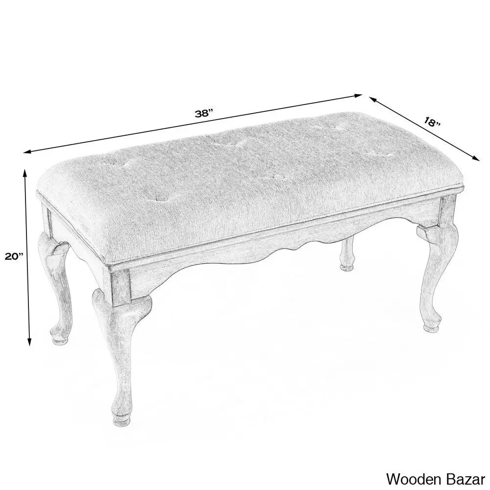 Daena Modern Grace Upholstered Bench - Wooden Bazar