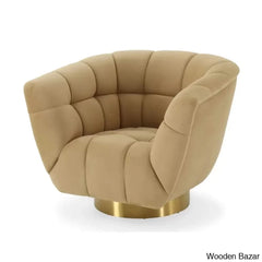 Dane Latest Upholstered Swivel Accent Chair - Wooden Bazar