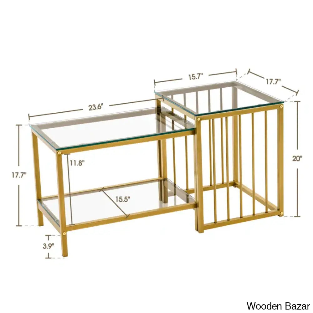 Dardan Modern Glass Nesting Coffee And Center Tables