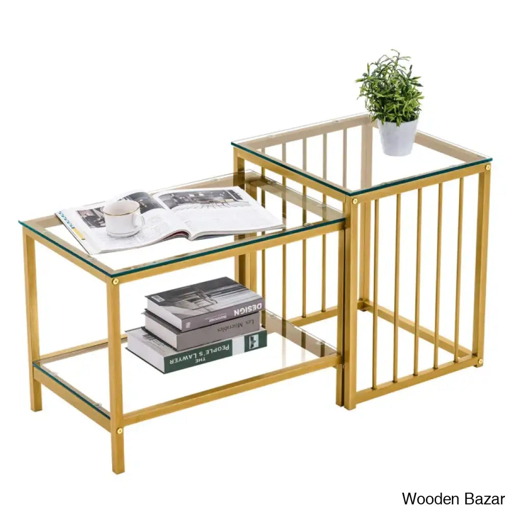 Dardan Modern Glass Nesting Coffee And Center Tables