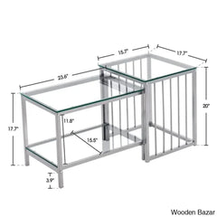 Dardan Modern Glass Nesting Coffee And Center Tables