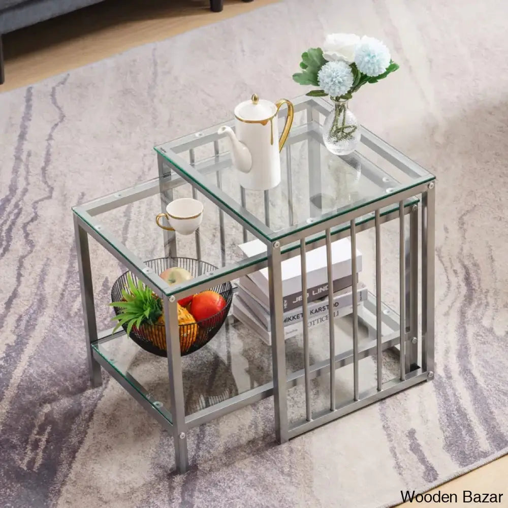 Dardan Modern Glass Nesting Coffee And Center Tables