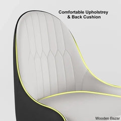 Darg Modern Dining Chairs (Set Of 2) With Pu Leather In White & Black With Sleek Metal Legs