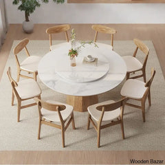 Darnell Luxury 4/6/8 Seater Pedestal Dining Set - Wooden Bazar 29.5’’H X 59.1’’L 59.1’’W / 8