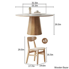 Darnell Luxury 4/6/8 Seater Pedestal Dining Set - Wooden Bazar