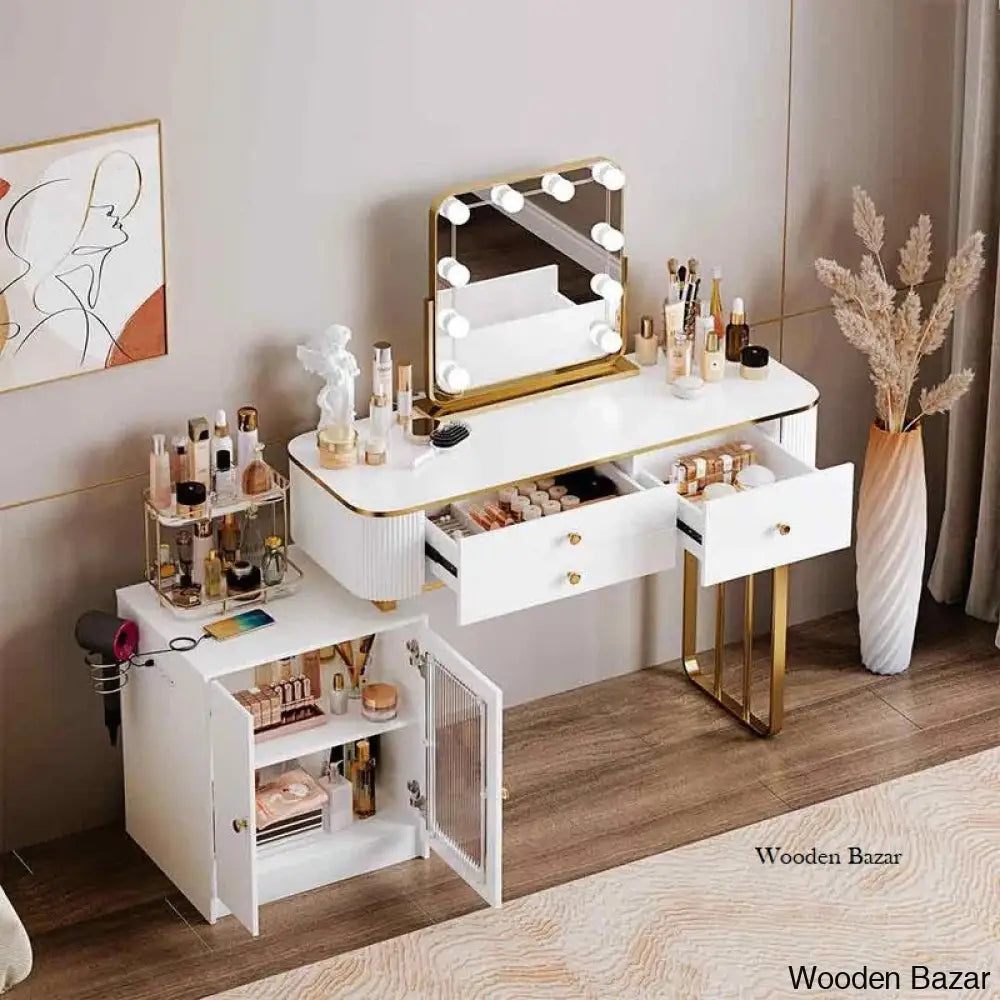 Dartha Vanity Dressing Table With Mirror And Lights