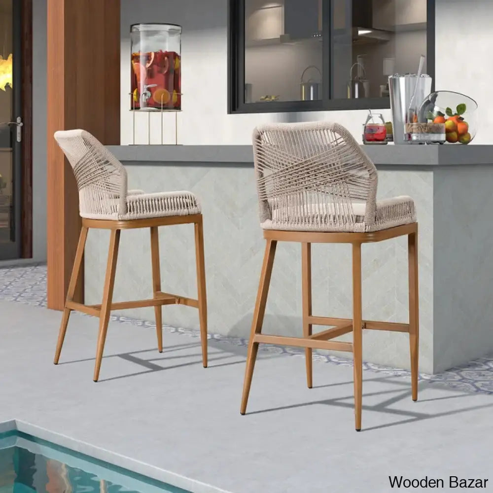 Davano Swivel Outdoor 24.8’’ Counter And Bar Stool (Set Of 2)