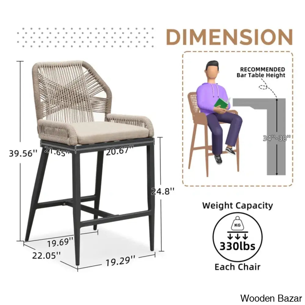 Davano Swivel Outdoor 24.8’’ Counter And Bar Stool (Set Of 2)