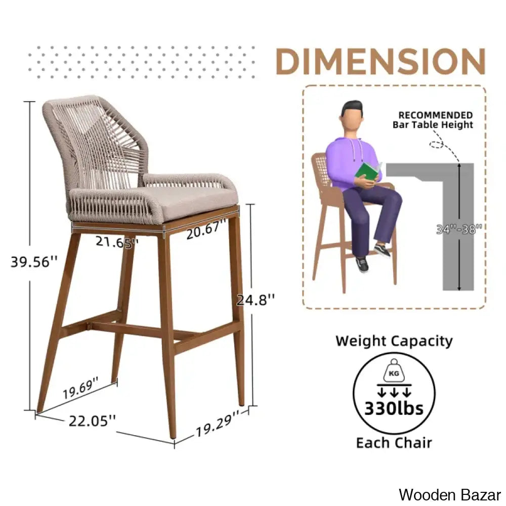 Davano Swivel Outdoor 24.8’’ Counter And Bar Stool (Set Of 2)