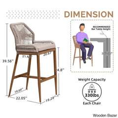 Davano Swivel Outdoor 24.8’’ Counter And Bar Stool (Set Of 2)