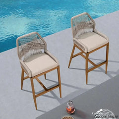 Davano Swivel Outdoor 24.8’’ Counter And Bar Stool (Set Of 2) Teak