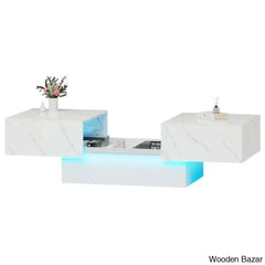 Dawseyl Extendable Coffee And Center Table With Led Lights & Storage