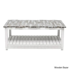 Decastron Solid Wood Coffee And Center Table Gray/Black