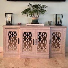 Solid Wood Wide Sideboard – Durable Buffet Cabinet