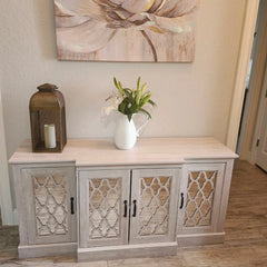 Solid Wood Wide Sideboard – Durable Buffet Cabinet