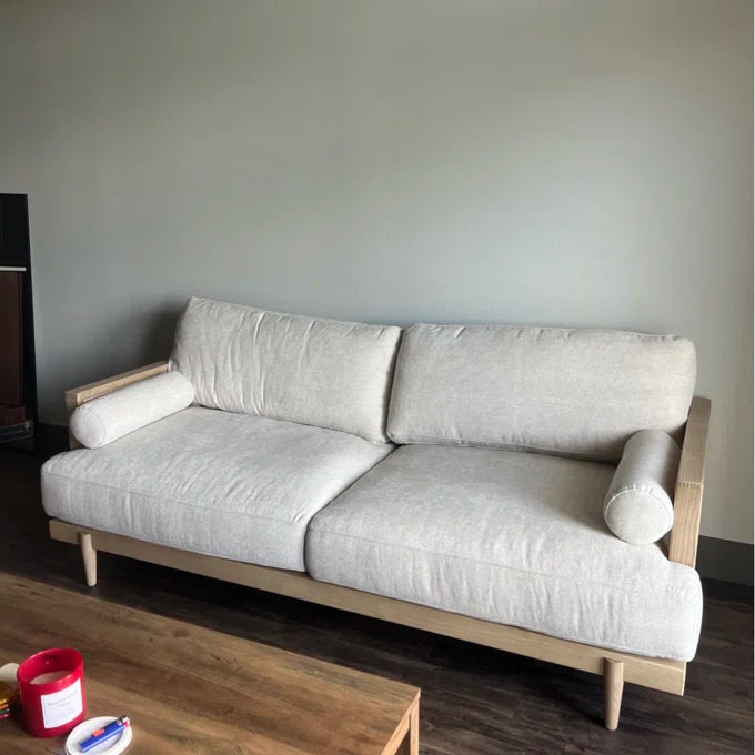 Feather-Blend Cushion Sofa – Stylish Comfort
