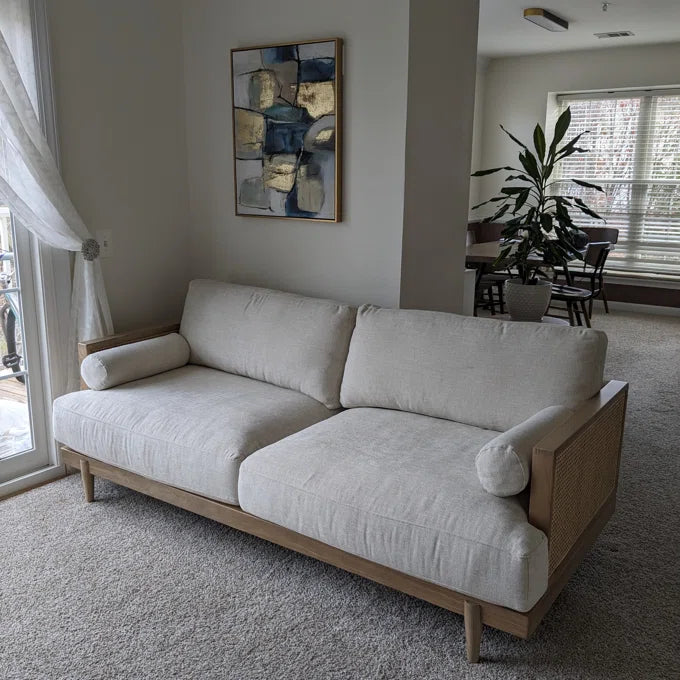 Feather-Blend Cushion Sofa – Stylish Comfort