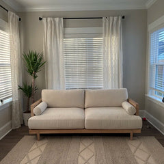 Feather-Blend Cushion Sofa – Stylish Comfort